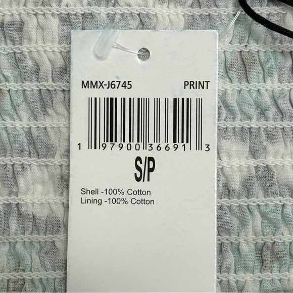 NEW Lucky Brand Ruffle Tiered Maxi Dress Floral Geo Print Cotton Size S Boho - Picture 13 of 14